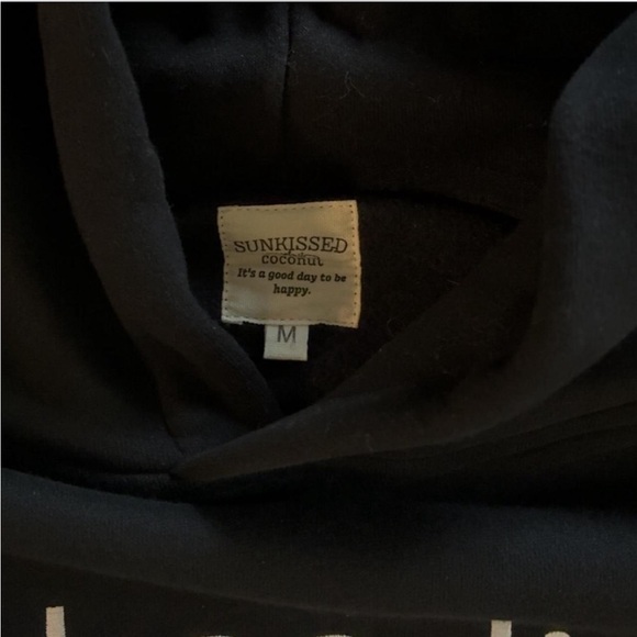 Black sweatshirt with ‘hoodie’ embroidered in white - Picture 2 of 3